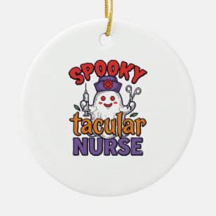 Gruseliger Krankenpfleger Halloween-Geist-Shirt-De Keramik Ornament