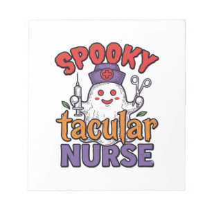 Gruseliger Krankenpfleger Halloween-Geist-Shirt-De Notizblock