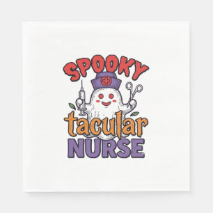 Gruseliger Krankenpfleger Halloween-Geist-Shirt-De Serviette