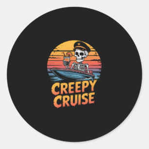 Gruseliger Kreuzfahrt Retro Stingray Halloween Url Runder Aufkleber