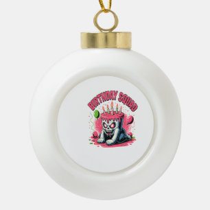 Gruseliger Kuchen-Schädel-Geburtstags-Trupp Keramik Kugel-Ornament