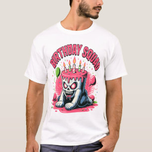 Gruseliger Kuchen-Schädel-Geburtstags-Trupp T-Shirt