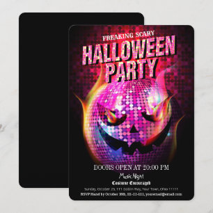 Gruseliger Kürbis-Disco-Ball Halloween Einladung