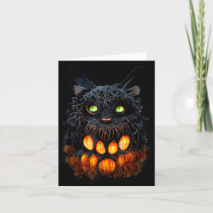 Gruseliger Kürbis Halloween-Schwarze Katze Karte
