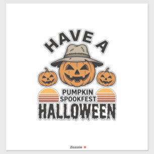Gruseliger Kürbis Halloween Vintage Gravur Shirt D Aufkleber