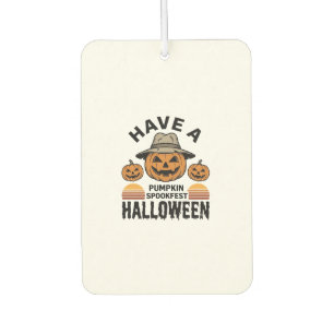 Gruseliger Kürbis Halloween Vintage Gravur Shirt D Autolufterfrischer