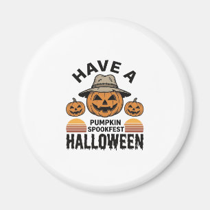 Gruseliger Kürbis Halloween Vintage Gravur Shirt D Magnet