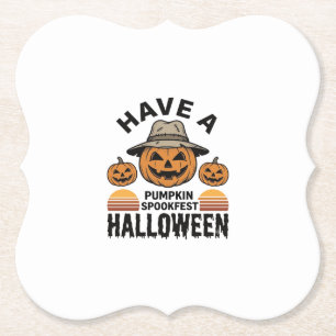 Gruseliger Kürbis Halloween Vintage Gravur Shirt D Untersetzer
