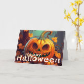 Gruseliger Kürbis-Happy-Halloween-Kunst Karte (Gelbe Blume)