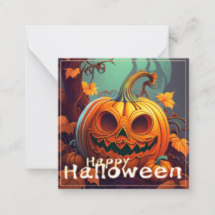 Gruseliger Kürbis-Happy-Halloween-Kunst Mitteilungskarte