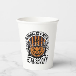 Gruseliger Kürbis Hexe Vintage-Stich Halloween S Pappbecher