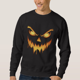Gruseliger Kürbis Jack O Lantern Gesicht Halloween Sweatshirt