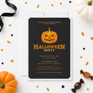 Gruseliger Kürbis Kinder Halloween-Party Einladung