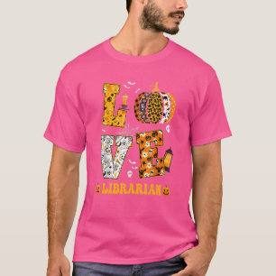 Gruseliger Kürbis Liebe Halloween Bibliothekar Leh T-Shirt
