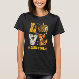 Gruseliger Kürbis Liebe Halloween Lehrer Erzieher  T-Shirt