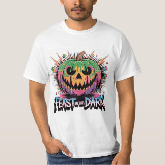 Gruseliger Kürbis Popkultur-Grafik T-Shirt