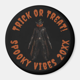 Gruseliger Kürbis-Sheriff-Cowboy Jack-o'-Lantern G Magnet