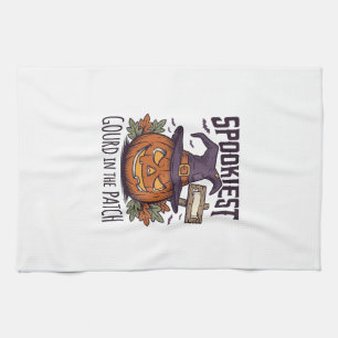 Gruseliger Kürbis-Shirt Vintage-Gravur Halloween T Geschirrtuch