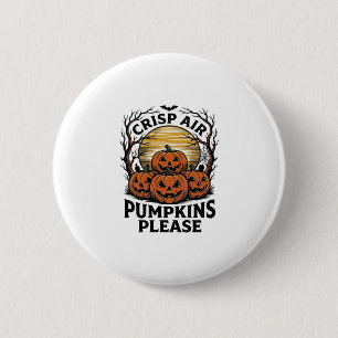Gruseliger Kürbis-Shirt Vintage-Gravur Herbst Hall Button