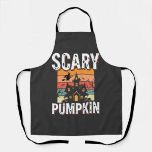 Gruseliger Kürbis Spukhaus Halloween-Design_1 Schürze