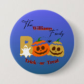 Gruseliger Kürbis-Trick-or-Treat-Button Button (Vorderseite)
