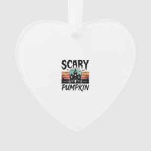 Gruseliger Kürbis Vintage Spukhaus Halloween-Desig Ornament