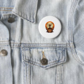 Gruseliger Kürbis Vogelscheuche Spukhaus Vollmond Button (Beispiel)