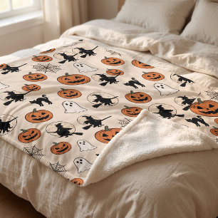 Gruseliger Kürbisfeld Halloween-Sherpa-Decke Sherpadecke