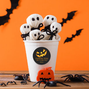 Gruseliger Kürbiskopf Danke Runder Aufkleber