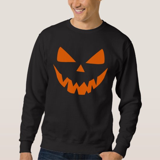Gruseliger Kürbiskopf Halloween Jack O Lantern Sweatshirt (Vorderseite)
