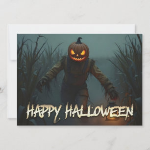 Gruseliger Kürbiskopf Halloween Szene
