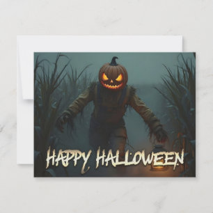 Gruseliger Kürbiskopf Halloween Szene