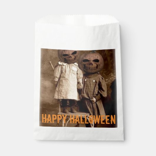 Gruseliger Kürbiskopf Kinder Halloween  Geschenktütchen (Vorderseite)