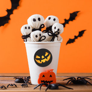 Gruseliger Kürbiskopf Runder Aufkleber