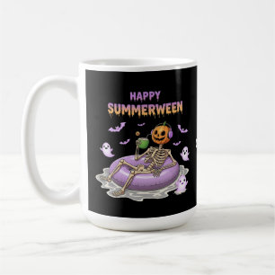 Gruseliger Kürbisköpfiger Skelett-Spaß Happy Summe Kaffeetasse