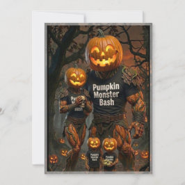 Gruseliger Kürbismonster-Bash-Familien-Halloween-E Einladung