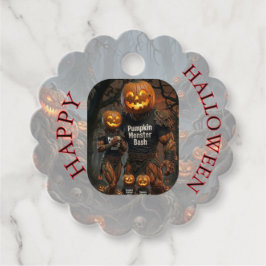 Gruseliger Kürbismonster-Bash-Halloween-Dankeschön Geschenkanhänger