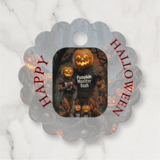 Gruseliger Kürbismonster-Bash-Halloween-Dankeschön Geschenkanhänger