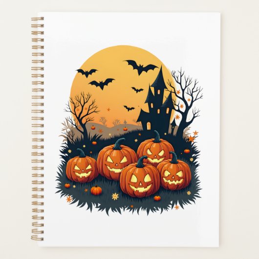 Gruseliger Kürbispatch � Retro-Halloween-Shirt Planer (Vorderseite)