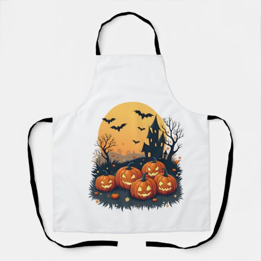 Gruseliger Kürbispatch � Retro-Halloween-Shirt Schürze (Vorderseite)