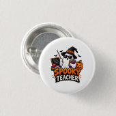 Gruseliger Lehrer Halloween Button (Vorne & Hinten)