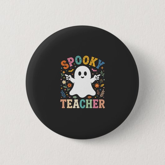 Gruseliger Lehrer Süßer Geist Halloween Design_1 Button (Vorderseite)