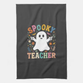 Gruseliger Lehrer Süßer Geist Halloween Design_1 Geschirrtuch (Vertikal)