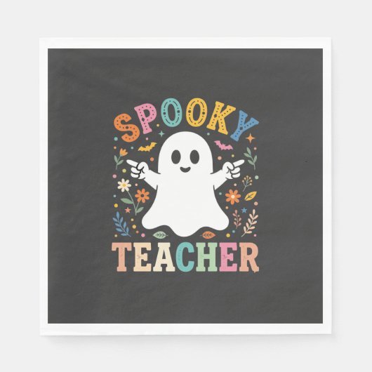 Gruseliger Lehrer Süßer Geist Halloween Design_1 Serviette (Vorderseite)
