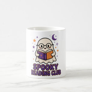 Gruseliger Leseklub Süßer Geist liest Buch Kaffeetasse