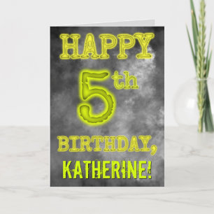 Gruseliger Leucht-Aura-Look "Alles Gute zum 5. Geb Karte