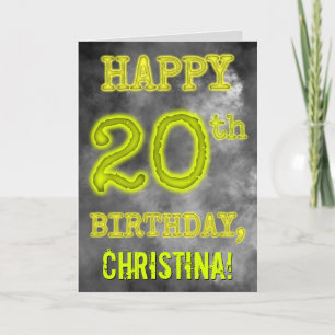 Gruseliger leuchtender Aura-Look "HAPPY 20. GEBURT Karte