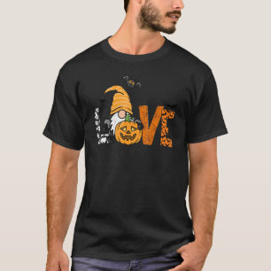 Gruseliger Liebes-Gnom-Kürbis-Geist-Fledermaus-Kos T-Shirt