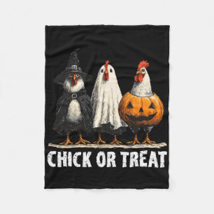 Gruseliger lustiger Chick Or Treat Hühner Geist He Fleecedecke