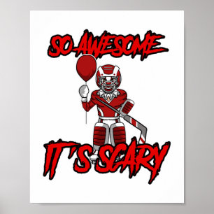 Gruseliger lustiger Halloween-Clown-Hockey-Torhüte Poster